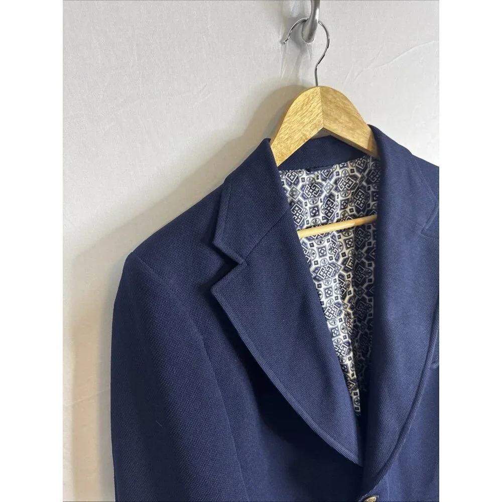 Vintage 80s Knits Baycrest Navy Blazer Sport Coat Men’s 40 Hudson’s Bay Polester
